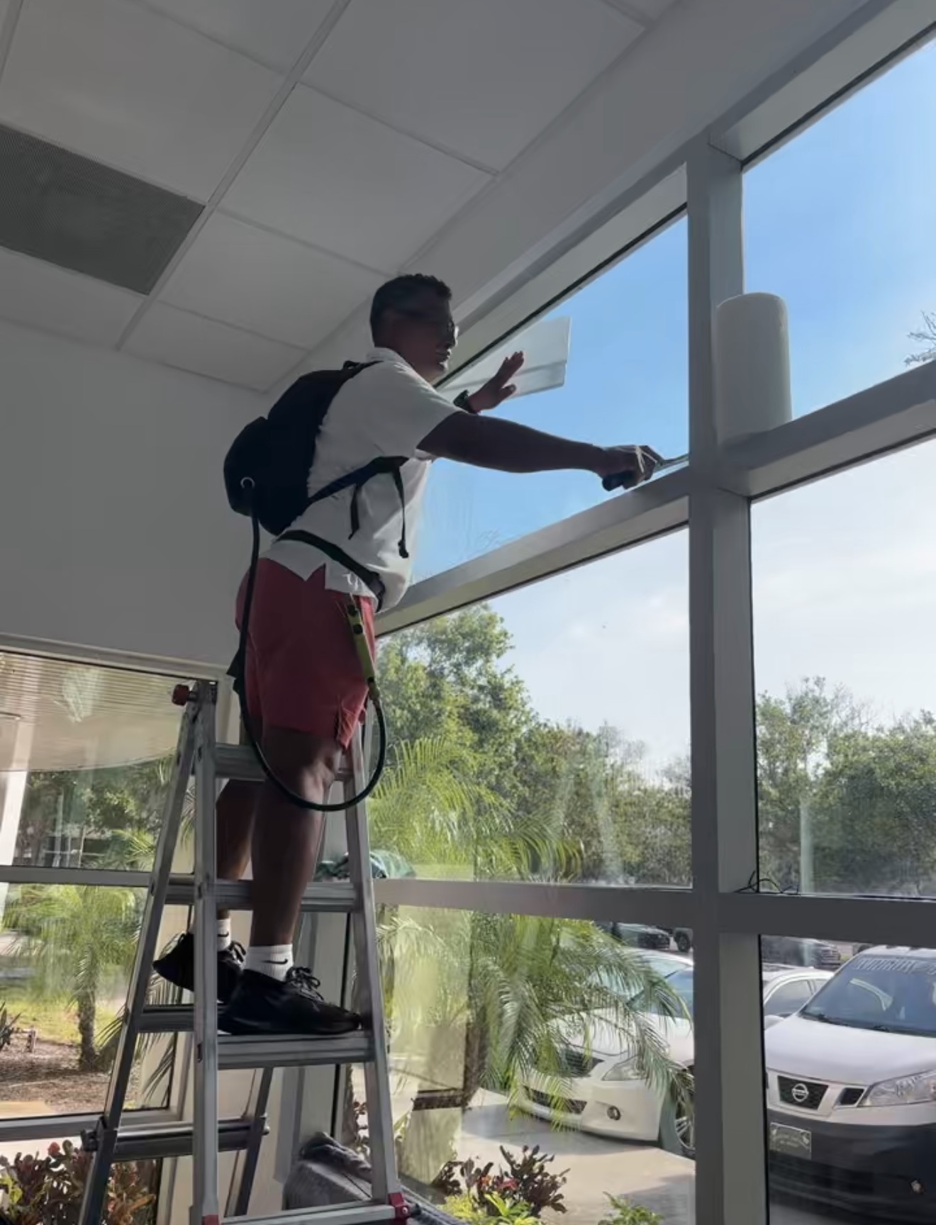 Commercial glass tint installation